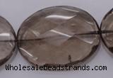 CSQ216 30*40mm faceted oval grade AA natural smoky quartz beads