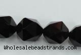 CSQ356 15.5 inches 16mm faceted nuggets smoky quartz beads