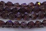 CSQ521 15.5 inches 6mm faceted nuggets smoky quartz beads