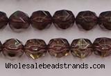 CSQ526 15.5 inches 6mm faceted nuggets smoky quartz gemstone beads