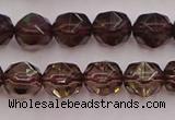 CSQ527 15.5 inches 8mm faceted nuggets smoky quartz gemstone beads