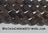 CSQ531 15.5 inches 6mm faceted nuggets matte smoky quartz beads