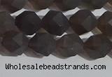 CSQ532 15.5 inches 8mm faceted nuggets matte smoky quartz beads