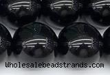 CSQ544 15 inches 14mm round black morion smoky quartz beads