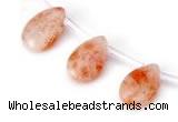 CSS06 10*15mm flat teardrop natural indian sunstone beads