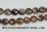 CSS104 15.5 inches 8mm faceted coin natural sunstone beads wholesale