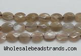 CSS105 15.5 inches 6*8mm faceted oval natural sunstone beads wholesale