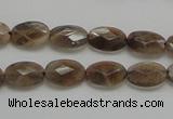 CSS106 15.5 inches 8*12mm faceted oval natural sunstone beads wholesale