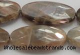 CSS110 15.5 inches 20*40mm faceted oval natural sunstone beads wholesale