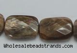 CSS114 15.5 inches 18*25mm faceted rectangle natural sunstone beads