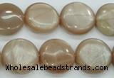 CSS204 15.5 inches 18mm flat round natural sunstone beads