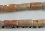 CSS252 15.5 inches 8*15mm column natural sunstone beads