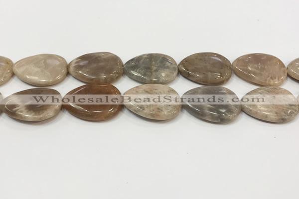 CSS412 15.5 inches 22*30mm flat teardrop sunstone beads wholesale