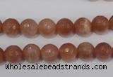 CSS504 15.5 inches 9mm faceted round natural golden sunstone beads