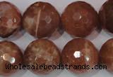 CSS511 15.5 inches 19mm faceted round natural golden sunstone beads