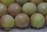 CSS616 15.5 inches 16mm faceted round yellow sunstone gemstone beads