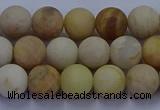 CSS622 15.5 inches 8mm round matte yellow sunstone gemstone beads