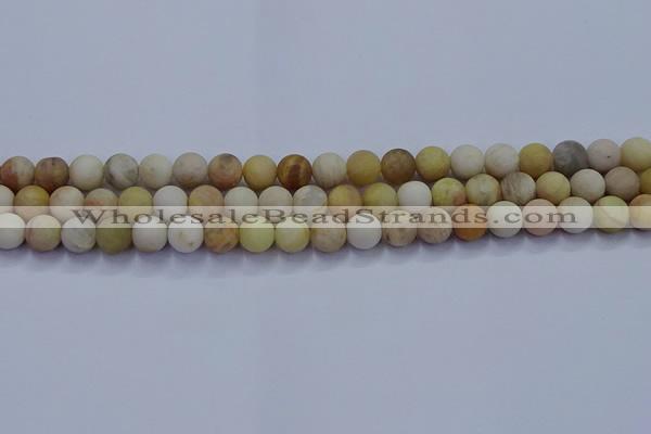 CSS622 15.5 inches 8mm round matte yellow sunstone gemstone beads