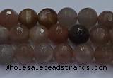 CSS641 15.5 inches 6mm faceted round sunstone gemstone beads