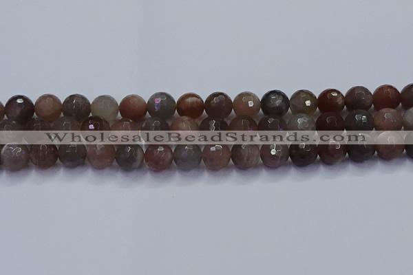 CSS644 15.5 inches 12mm faceted round sunstone gemstone beads wholesale