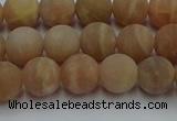 CSS652 15.5 inches 8mm round matte sunstone beads wholesale