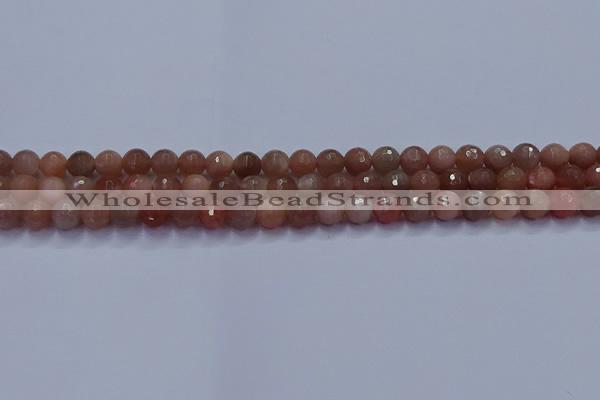 CSS671 15.5 inches 6mm faceted round sunstone gemstone beads