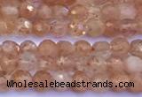 CSS836 15 inches 3mm faceted round golden sunstone beads