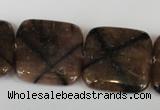 CST44 15.5 inches 25*25mm square staurolite gemstone beads wholesale