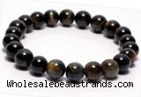 CTB02 7 inch 8mm round blue tiger eye stretch bracelet Wholesale