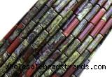 CTB1069 15 inches 4*13mm tube dragon blood jasper beads wholesale