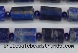 CTB201 15.5 inches 10*15mm faceted tube lapis lazuli gemstone beads