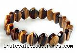 CTB28 7.5 inches 5*10*15mm oval tiger eye stretch bracelet