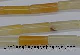 CTB321 15.5 inches 4*13mm tube yellow jade beads wholesale