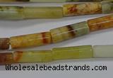 CTB324 15.5 inches 4*13mm tube flower jade beads wholesale