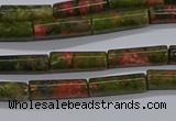 CTB350 15.5 inches 4*13mm tube unakite beads wholesale