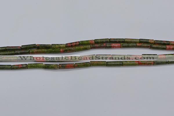 CTB350 15.5 inches 4*13mm tube unakite beads wholesale