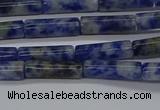 CTB355 15.5 inches 4*13mm tube blue spot stone beads wholesale