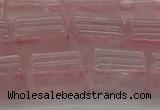 CTB501 15.5 inches 10*13mm triangle rose quartz beads wholesale