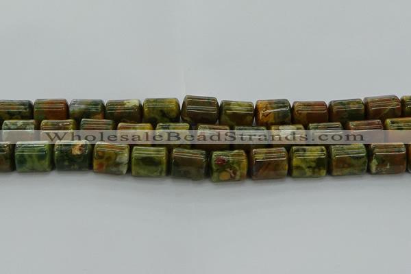 CTB530 15.5 inches 10*13mm triangle rhyolite beads wholesale