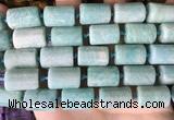 CTB655 15.5 inches 12*16mm faceted tube amazonite beads