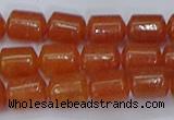 CTB704 15.5 inches 6*8mm tube red aventurine beads wholesale