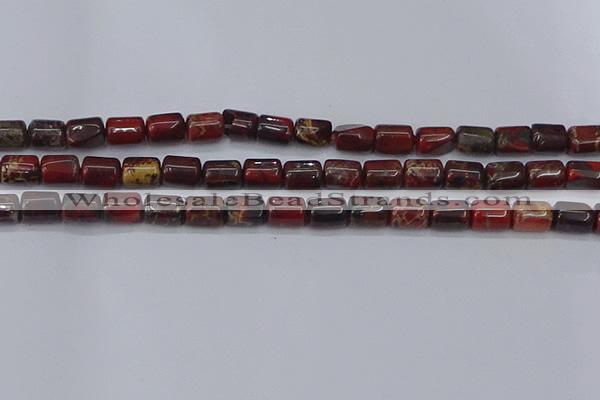 CTB710 15.5 inches 6*8mm tube poppy jasper beads wholesale