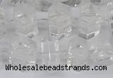 CTB750 15.5 inches 6*10mm - 8*12mm faceted tube white crystal beads