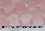 CTB751 15.5 inches 6*10mm - 8*12mm faceted tube rose quartz beads