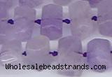 CTB752 15.5 inches 6*10mm - 8*12mm faceted tube lavender amethyst beads