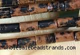 CTB817 15.5 inches 2*4mm tube mahogany obsidian beads wholesale