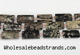 CTB855 13*25mm - 15*28mm faceted flat tube snowflake obsidian beads