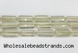 CTB858 13*25mm - 15*28mm faceted flat tube lemon quartz beads