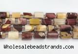 CTB873 13*25mm - 14*19mm faceted tube mookaite beads