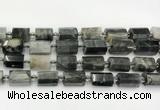 CTB891 15.5 inches 13*25mm - 14*19mm faceted tube eagle eye jasper beads